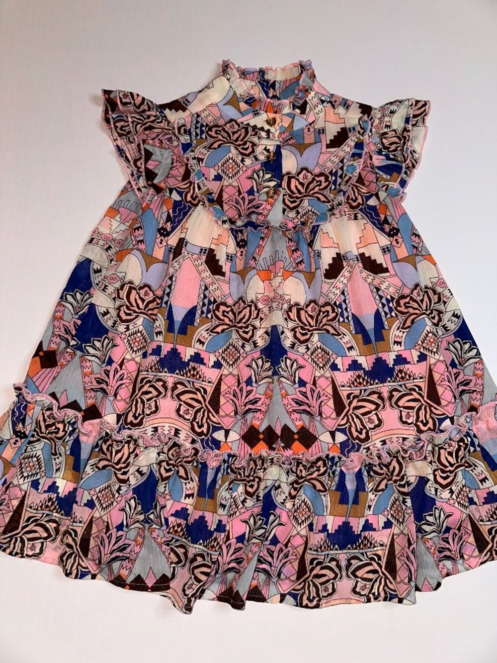 ANGEL'S FACE Girls pink patterned KACEY Dress Age 3-4 Years flowy ruffles 3T 4T